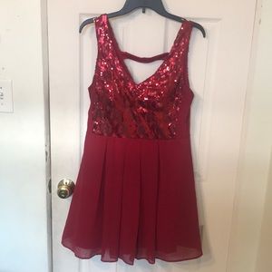 Red Sequence Party Dress (My Michelle)